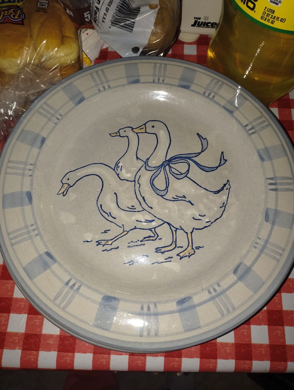 Vintage Set Of 4 Louisville Stoneware "Gaggle Of Geese"